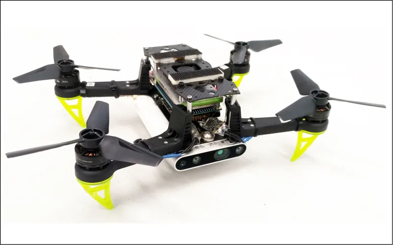 A quadrotor planning with a coarse long-horizon model and a fine short-horizon model at once.