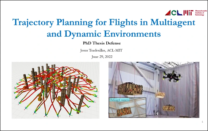 Jesus Tordesillas presenting the final slide of his PhD defense at MIT.